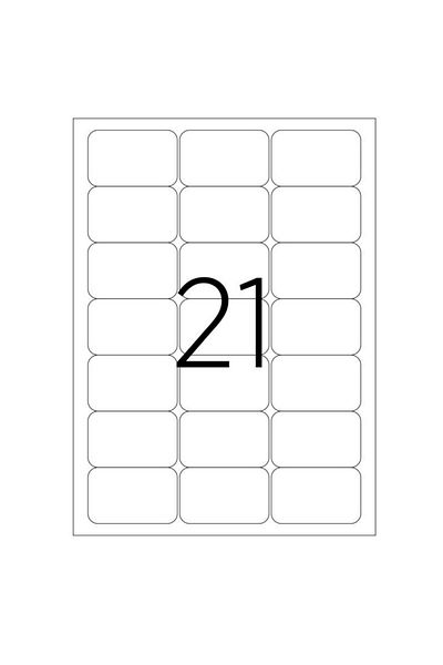 Tanex Set de 2100 etichete autoadezive, 100 coli A4, 21 etichete/coală, 63,5x38,1 mm, colțuri rotunjite,