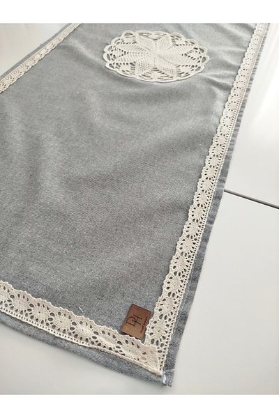 denizli hatırası Natural Organic Handmade Embroidered Authentic Soft 100% Cotton Linen Laced Runner 45X115 cm