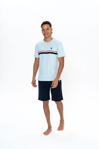 U.S. Polo Assn. U.S. Polo Assn. Men's Summer Pajama Set with Shorts Blue - Blue - Ilc2.18P86L9Phi-Ma