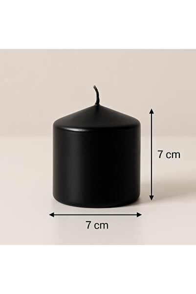 SİLİNDİR MUM 7X7 CM SİYAH