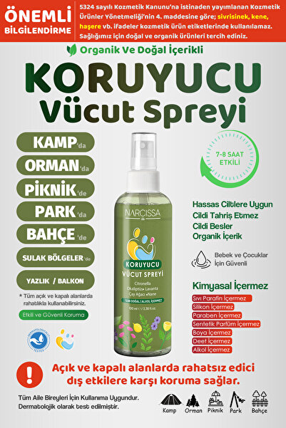 Narcissa Koruyucu Vücut Sprey, Dış Etkenlere Karşı Etkili Koruma