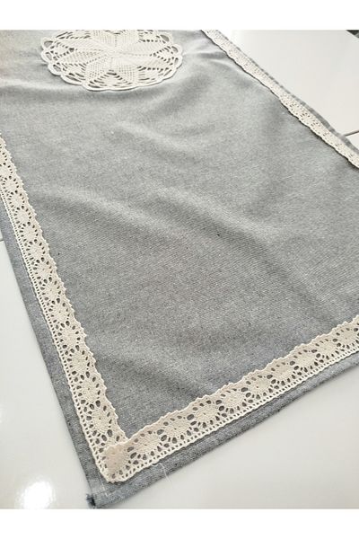 denizli hatırası Natural Organic Handmade Embroidered Authentic Soft 100% Cotton Linen Laced Runner 45X115 cm