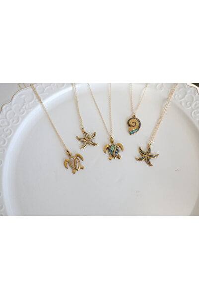 Minimal Kolye Beyaz Sedefli Kaplumbağa kolye