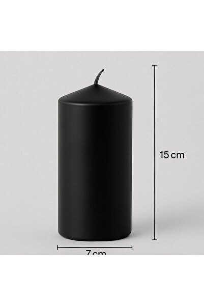 SİLİNDİR MUM 7X15 CM SİYAH