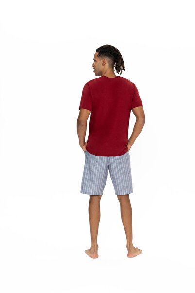 U.S. Polo Assn. Πόλο Ασν. (U.S. Polo Assn.) Ανδρικό σετ καλοκαιρινής πιτζάμα από 100% βαμβάκι μπορντό - μπορντό - ILC2.18R87P5PNI-BOR