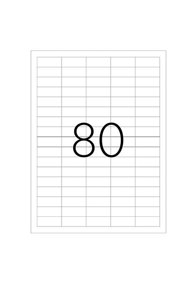 Tanex Set de 8000 etichete autoadezive A4, 100 coli, 80 etichete/coală, 37x14,25 mm, colțuri drepte,