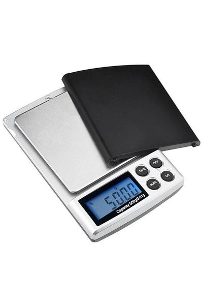 OEM Cantar digital LCD de buzunar, capacitate 500g, diviziune 0.1g, argintiu