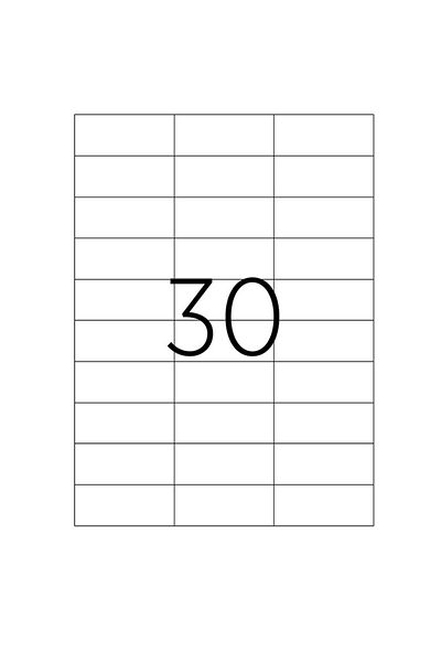 Tanex Set de 3000 etichete autoadezive A4, 100 coli, 30 etichete/coală, 70x29,7 mm, colțuri drepte,