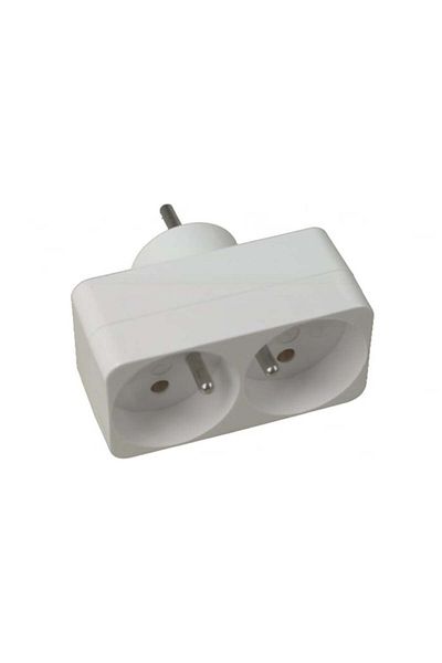 domino Adaptor 2 prize 2x16 A, alb