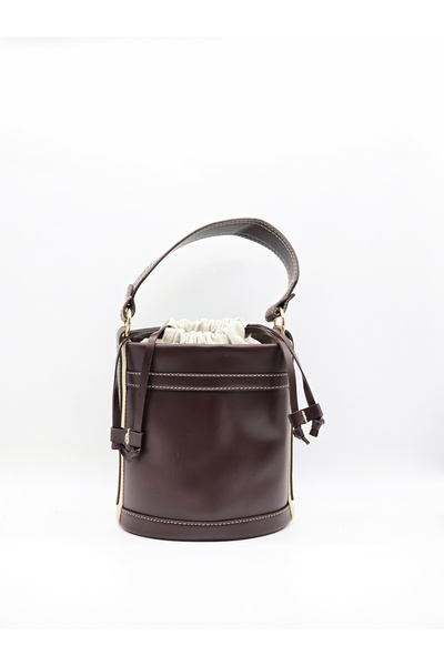 KOÇAK ÇANTA Women's Bucket Model Drawstring Closure Cylinder Hand and Shoulde...