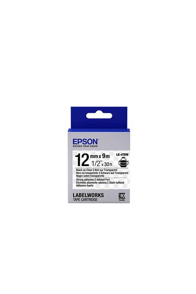 TREND Epson Lk-4Tbw Strong Adhesive Black on Clear 12mm 9Meter Label