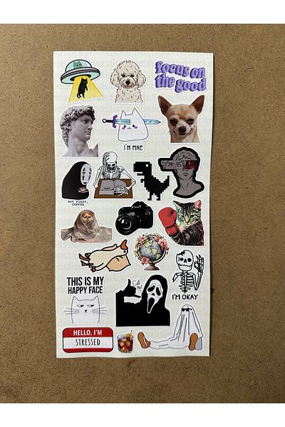 hdsticker فن - مضحك - فن - مجموعة ملصقات ذهنية، كمبيوتر محمول، دفتر ملاحظات، مجلة رصاص، جهاز لوحي، دفتر ملاحظات، ملصق