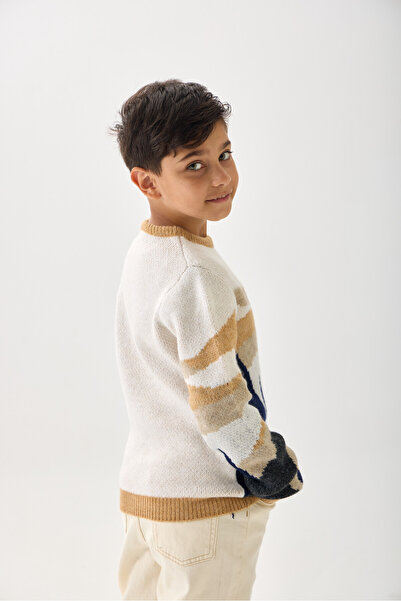 Nisrakids Desenli Erkek Çocuk Triko Kazak