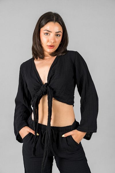 ASC SUN CROP WITH TIE DETAIL