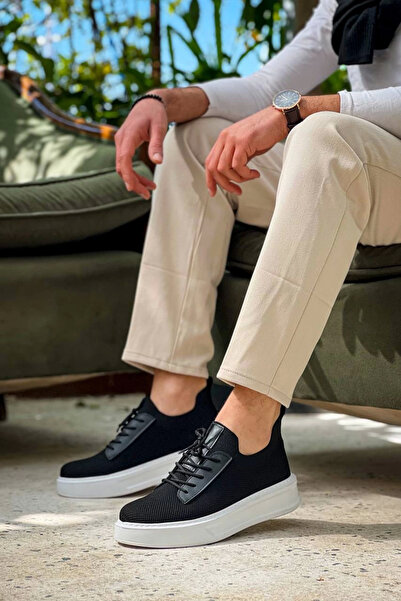 Işıltı kidss Evyora Kb-116 Kuback Black Knitwear Lace-Up Casual Men's Shoes