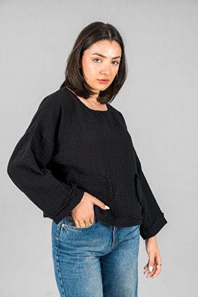 ASC SUN Cep Detail Long Sleeve Bluz