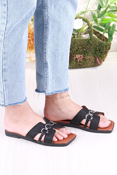fort 014-23 Fls Buckle Detailed Holiday Slippers Daily Slippers Women's Slippers