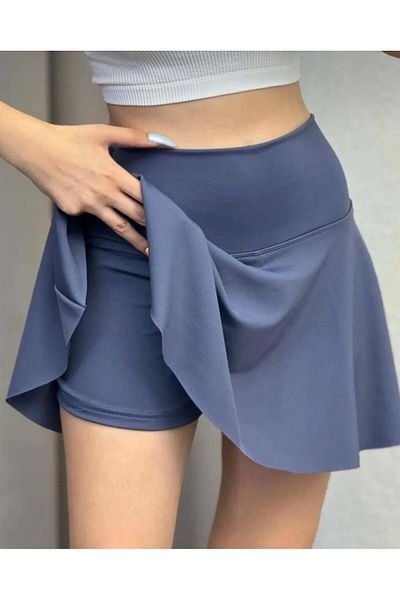 VERA LİFE High Waist Diver Fabric Sport Sea Shorts Skirt