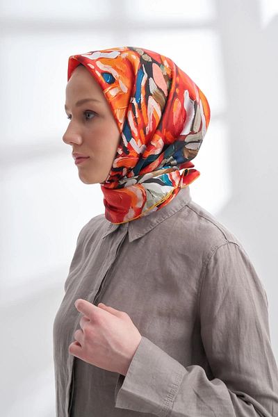 ARMANDA Premium Collection Crown Pattern Twill Silk Scarf - 4328-567