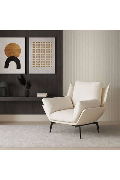 Al Saada Home Relax Chair Bouclé - White