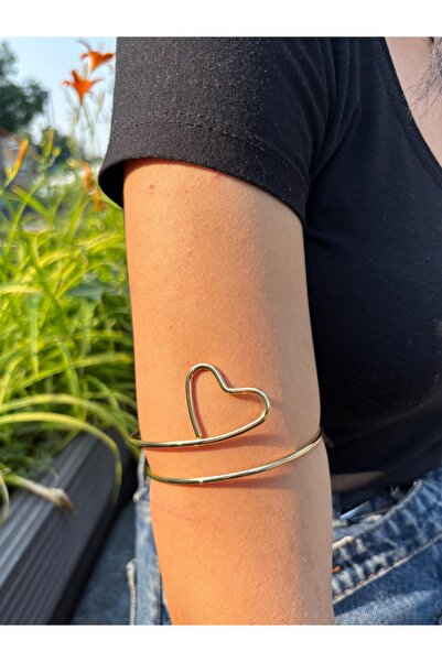 Metal سوار بازو ذهبي بسيط مع قلب