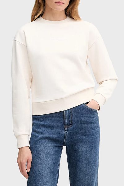 Armani Exchange Logo Printed Cotton Relaxed Fit Crew Neck Crop Sweat Sweat Xw001451 Af108