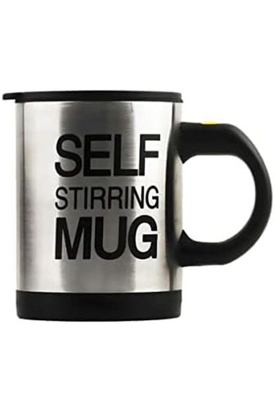 Generic Self Stirring Coffee Mug, Black/Silver
