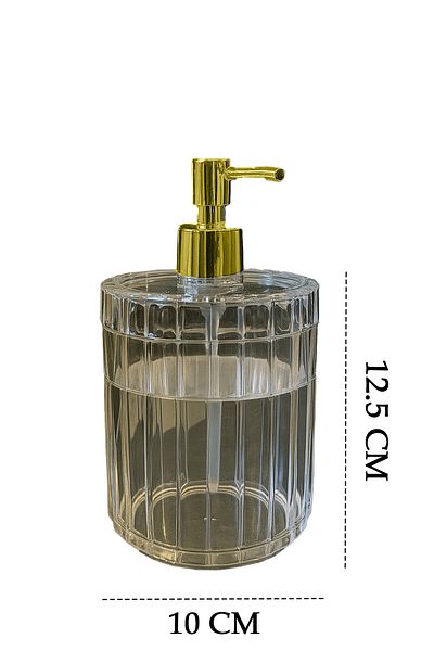 DOVİHOME 2 броя 700 мл XL раиран дозатор за течен сапун за баня, прозрачен, златен, с помпа