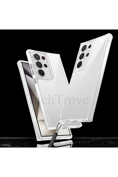 TechTrove حافظة هاتف سامسونج جالاكسي S25 الترا، غطاء شفاف مقاوم للصدمات مع حامل حزامي قابل للتركيب
