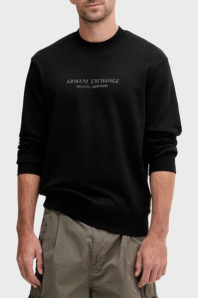 Armani Exchange Logo Printed Stretch Cotton Regular Fit Crew Neck Sweat Men's Sweat Xm001284 Af20