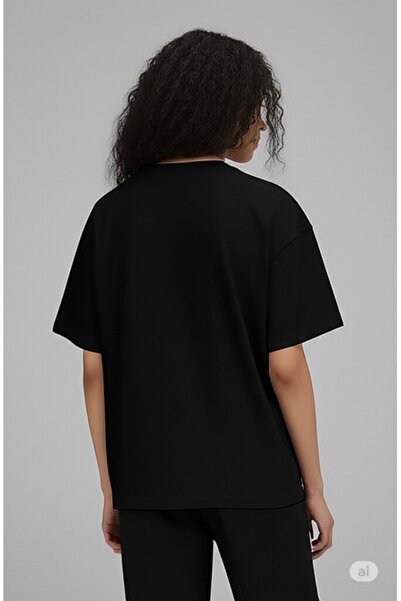 NEVERMIND Unisex Colorful Graffiti Printed Oversize White T-Shirt