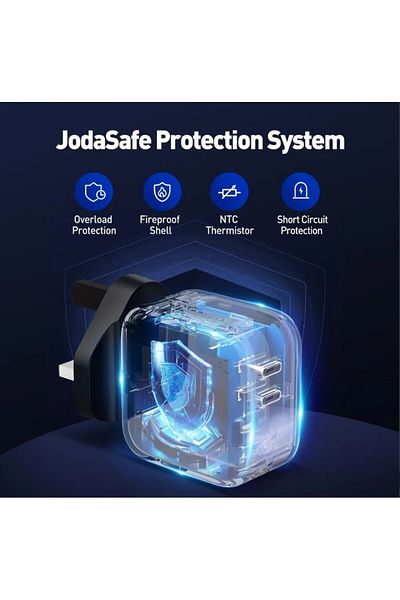 Joda 50W Dual-Port Type-C Wall Charger - Black