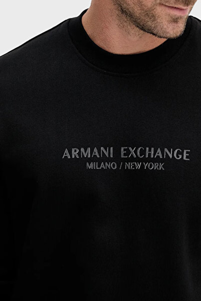 Armani Exchange Logo Printed Stretch Cotton Regular Fit Crew Neck Sweat Men's Sweat Xm001284 Af20