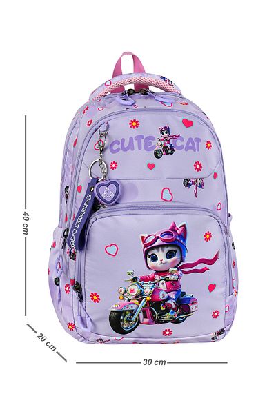QL ACCESSORY Set de ghiozdane pentru școală inițială Cute Cat