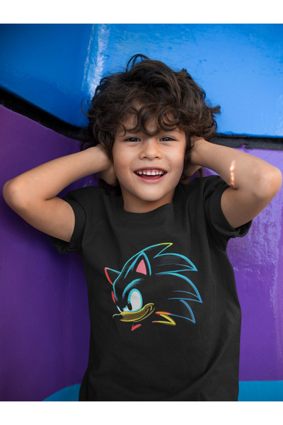 SEVBANO تي شيرت للأطفال بتصميم سونيك مطبوع للجنسين (1-12 سنة)