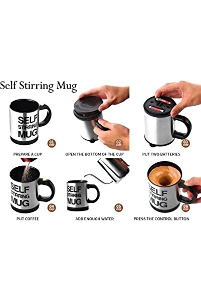 Generic Self Stirring Mug - Reusable Auto Mixing Cup with Travel Lid for Protein Mix, Bulletproof Coffe