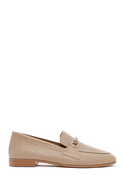 Derimod Women's Powder Buckle Detailed Leather Masculine Loafer 25Afd350018