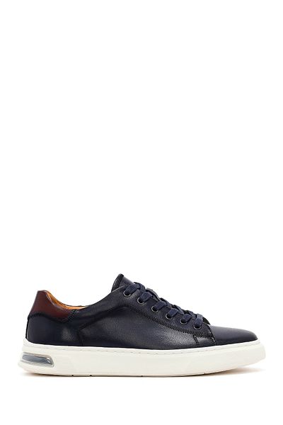 Derimod Men's Navy Blue Lace-Up Leather Sneaker 25Sfd693018