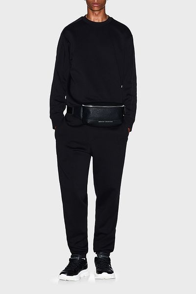 Armani Exchange Logo Stretch Cotton Regular Fit Crew Neck Sweat Men's Sweat Xm001296 Af10818 Uc