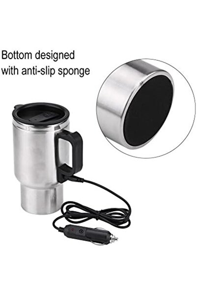 Generic 450ml Car Electric Mug Stainless Steel Travel Heating Cup Coffee Tea Insulated Heated with Ci