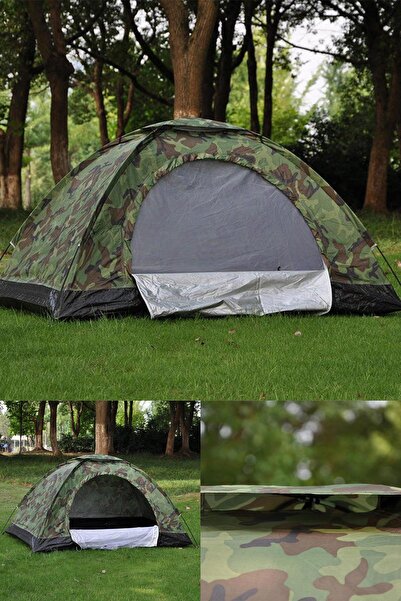 Genel Markalar Kamp, Balıkçılık, Festival 4 Kişilik Kamuflaj Desenli Dayanıklı Çadır | Kurulumu Kolay Çanta Dahil