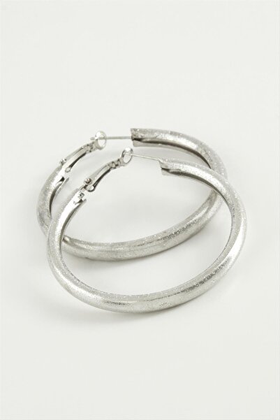 ZERO LAND Hn-Shop Pipe Hoop Earrings 5.5 Cm-Silver Color
