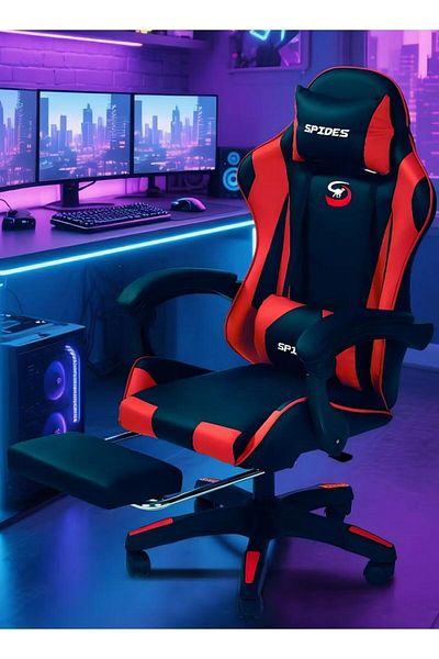 fun zone Spides Ergonomic Gaming Chair with Footrest Computer Gaming Chair