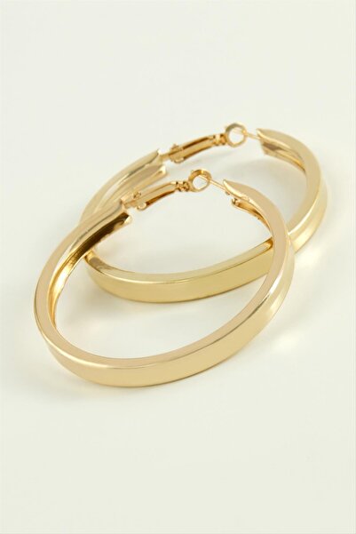 Marsilyan Square Flat Hoop Earrings 6 cm Ilkel-Bjt940