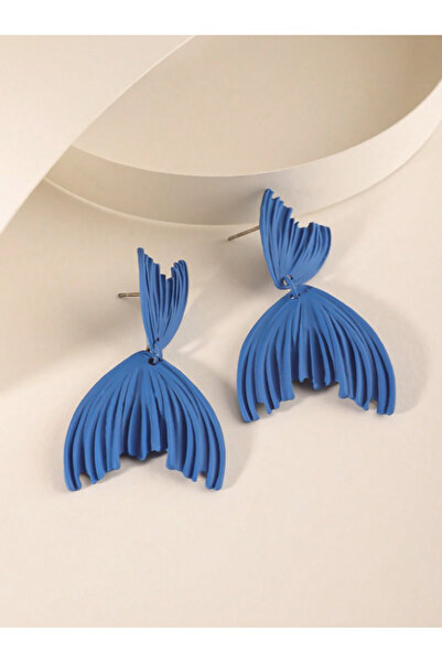 SYGGY Cercei Blue Fishtail, model coadă de pește, albastru