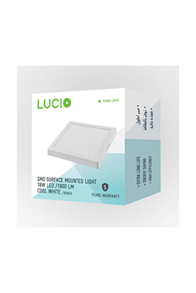 LUCİO 6500K 18W Square Surface LED Panel Light