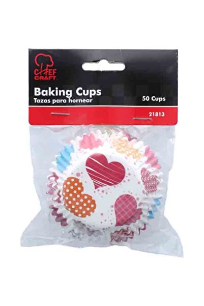 Chef Craft 50-Piece Heart Design Baking Cup