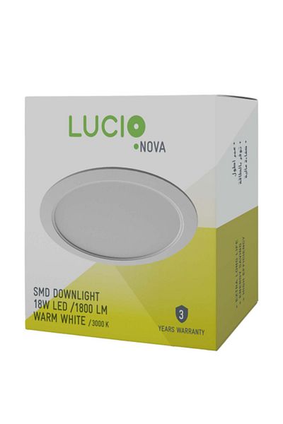 LUCİO 18W 1800-Lumens High Efficiency Energy-Saving Downlight