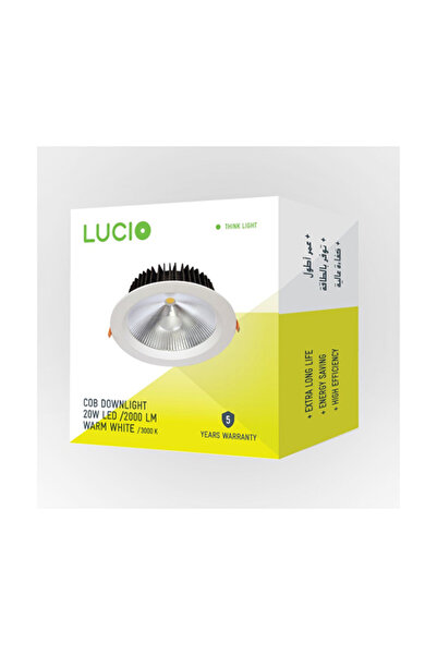 LUCİO 20W 3000K 2000 Lumen Durable Energy Efficient Cob Downlight