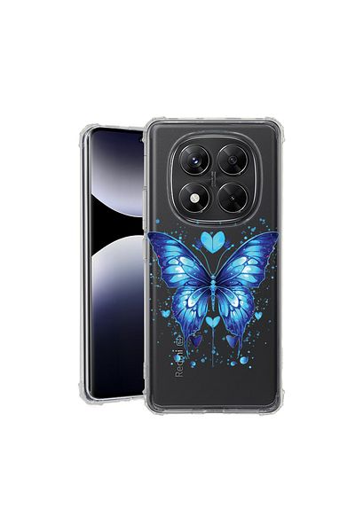 bestcase ® Anit Shock Case For Xiaomi Redmi Note 14 Pro 4G, Blue Butterfly, 1997764 AS 1586